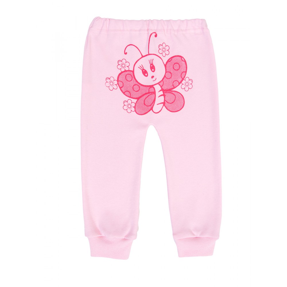 Ползунки ясельные короткие штанишки для новорожденного ПЗ-1701 розовый-бабочка