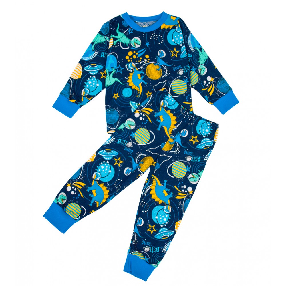 Пижама детская для мальчика ПЖ-1803 синий-космос
