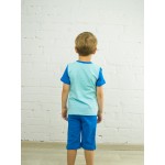 Костюм для мальчика летний футболка и шорты КМ-1457 детский голубой