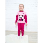 ПЖ-1802/Пижама детская-розовый-панда с сердцем