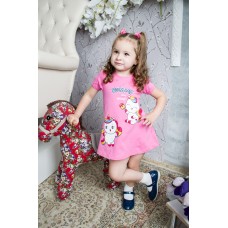 Платье для девочки ясельное летнее ПЛ-729 розовый единорог
