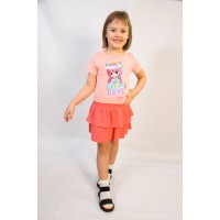 Платье с коротким рукавом детское ПЛ-720 коралловый-LOVE
