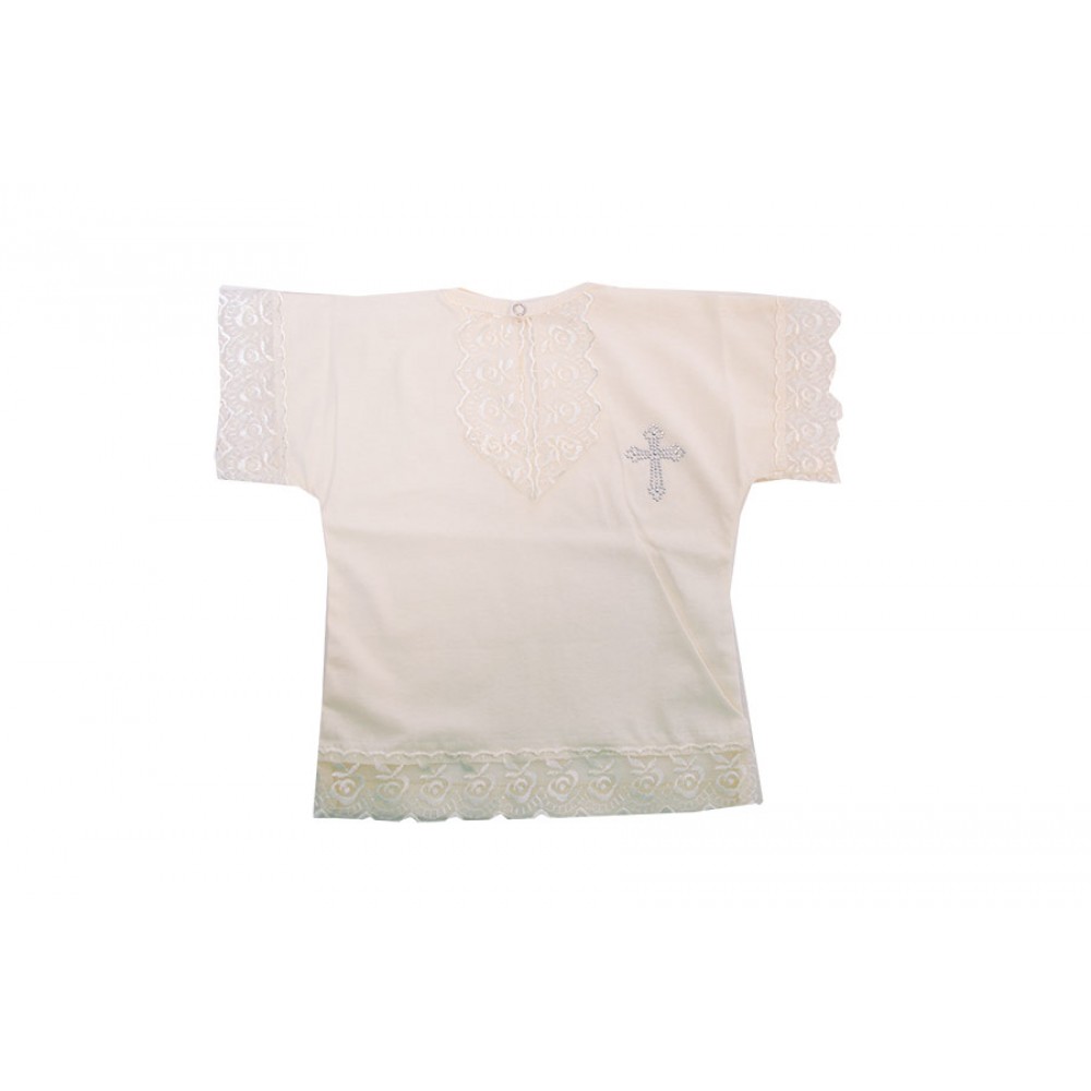 крестильная рубашка мальчик молочный ( 62 см)
