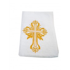 полотенце крестильное с вышивкой 70*140 см желтый крест